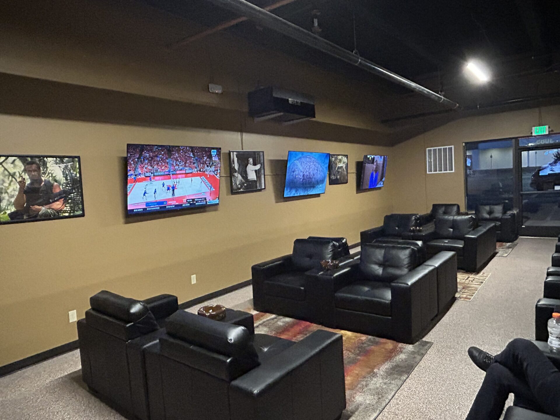 A cozy room featuring comfortable couches and chairs arranged for relaxation and conversation.